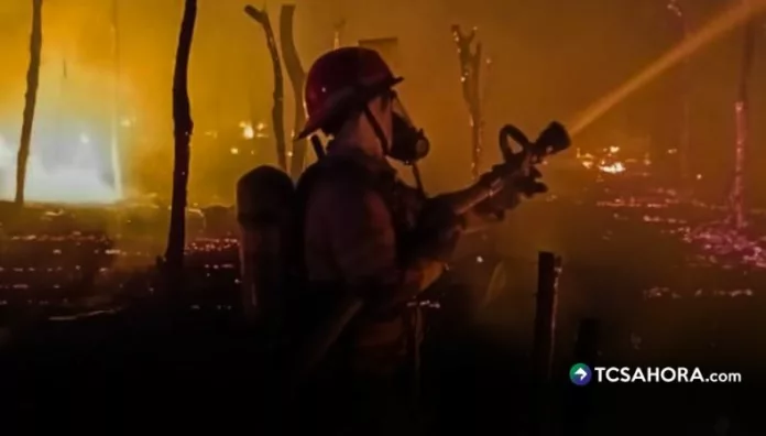 Incendio consume seis negocios en la playa Los Blancos Un voraz incendio afectó seis estructuras usadas para la venta de comida en la playa Los Blancos, ubicada en el distrito de San Luis La Herradura.