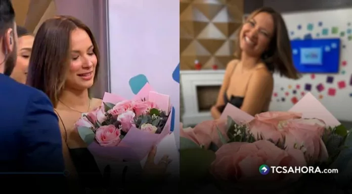 Flores, una tarjeta y una sola inicial como pista. Ana no dijo el nombre y dejó abierta la duda sobre su situación sentimental.