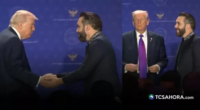 Donald Trump reconoció el liderazgo del presidente Nayib Bukele en la seguridad de El Salvador durante el Desayuno Nacional de Oración en Washington.