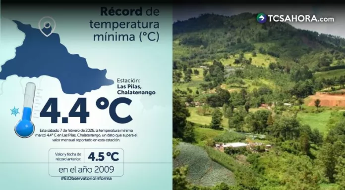 La estación de Las Pilas, ubicada Chalatenango, registró este sábado una temperatura mínima histórica de 4.4 °C.