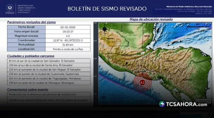 Esta mañana, el Ministerio de Medio Ambiente reportó un sismo de magnitud 4.2, con epicentro frente a la costa de La Paz.