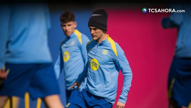 Gavi vuelve a entrenar con el Barcelona tras superar su lesión