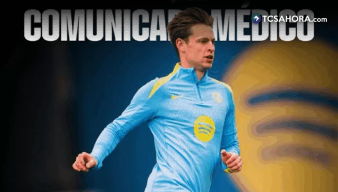 El mediocampista del Barcelona, Frenkie de Jong, sufrió una rotura en el bíceps femoral derecho y se perderá encuentros determinantes del tramo final con su equipo.