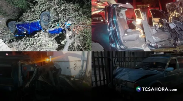 Al menos una persona murió y ocho más resultaron lesionadas en accidentes de tránsito registrados en diferentes puntos del país.