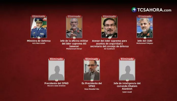 Las Fuerzas de Defensa de Israel (FDI) informaron sobre la muerte de siete altos mandos militares de Irán tras bombardeos contra objetivos estratégicos.