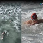 230 nadadores participan en la 60.ª edición del “Paso del Hombre”, la prueba de resistencia en mar abierto