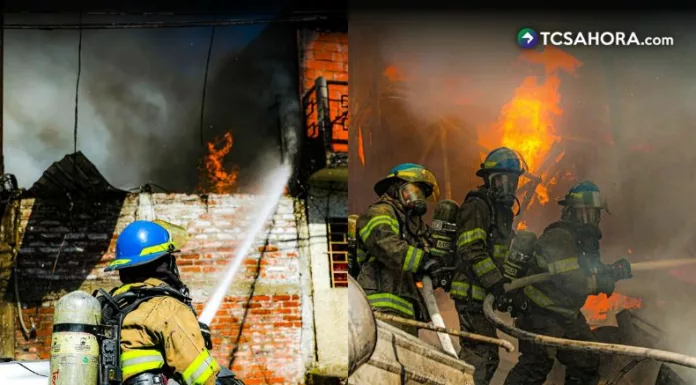 Equipos de Bomberos realizaron trabajos de extinción para evitar que el incendio se propagara a estructuras cercanas.