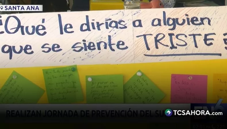 Realizan jornada de prevención del suicidio en Santa Ana