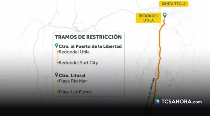El Viceministerio de Transporte estableció limitaciones de circulación en dos tramos viales clave de la zona costera, vigentes hasta el 6 de abril de 2026.
