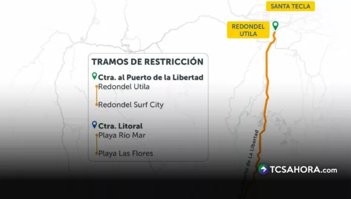 El Viceministerio de Transporte estableció limitaciones de circulación en dos tramos viales clave de la zona costera, vigentes hasta el 6 de abril de 2026.
