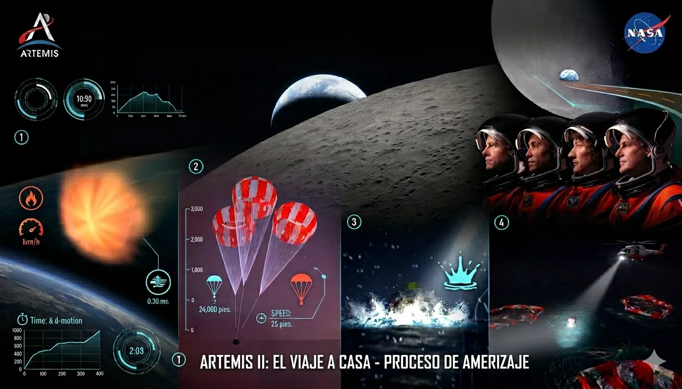 De la Luna al Pacífico: así regresa a la Tierra la tripulación de Artemis II