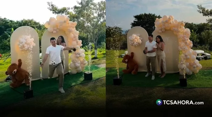 El periodista deportivo de TCS compartió el momento junto a su esposa y utilizó un peculiar objeto para hacer la revelación.