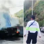 Habilitan paso en carretera a La Libertad tras incendio en vehículo
