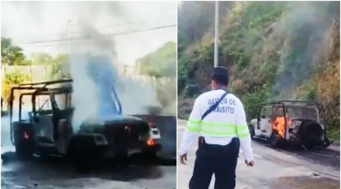 Un incendio en un vehículo en el kilómetro 17 de la carretera al Puerto de La Libertad provocó restricciones en el tráfico vehicular.