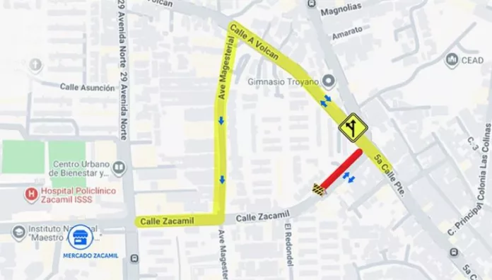 El Viceministerio de Transporte anunció que este 2 de mayo cerrará un tramo en la calle Zacamil.