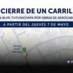 Anuncian cierre en bulevar Tutunichapa por obras del Aerocable