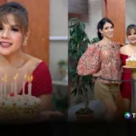 Al estilo “lady in red” la chef Marjorie celebra su cumpleaños