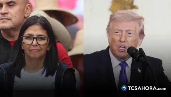 Delcy Rodríguez rechazó el comentario de Donald Trump sobre Venezuela como el “Estado 51” de Estados Unidos.