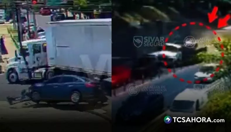 Camión y rastra protagonizan accidentes en San Salvador