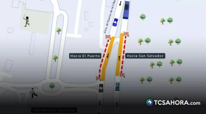 A partir del 25 de mayo hasta el 3 de junio habrá cierres parciales en la carretera al Puerto de La Libertad.