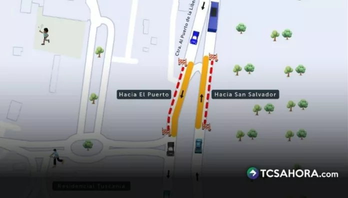 A partir del 25 de mayo hasta el 3 de junio habrá cierres parciales en la carretera al Puerto de La Libertad.