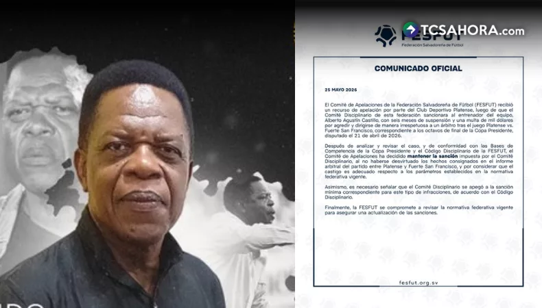 FESFUT se mantiene firme sobre la sanción de Agustín Castillo