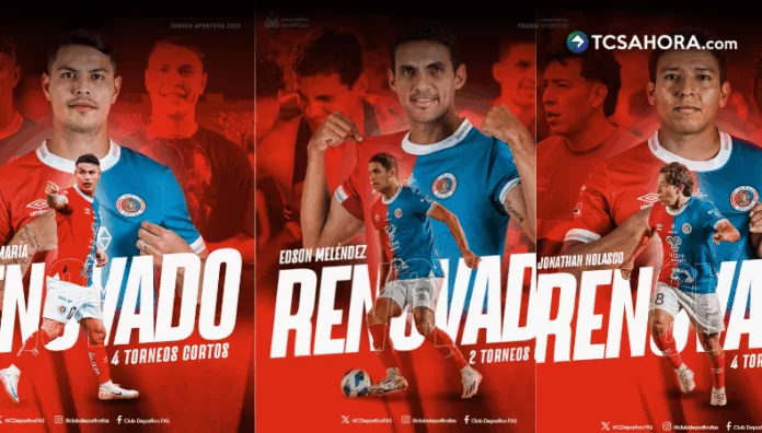 Luego de ganar el Torneo Clausura 2026, Club Deportivo FAS anunció tres renovaciones más en su plantilla para el próximo campeonato.