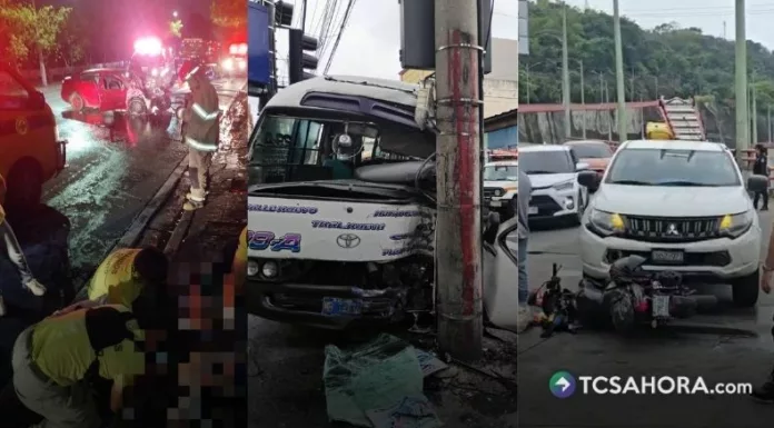Los accidentes de tránsito registrados este domingo dejaron al menos seis lesionados en distintos puntos de San Salvador.
