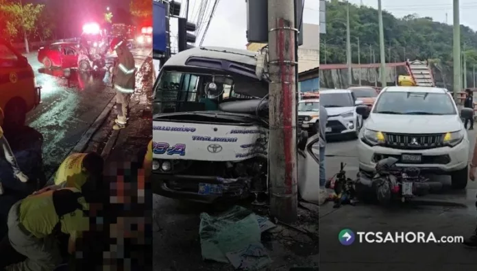 Los accidentes de tránsito registrados este domingo dejaron al menos seis lesionados en distintos puntos de San Salvador.