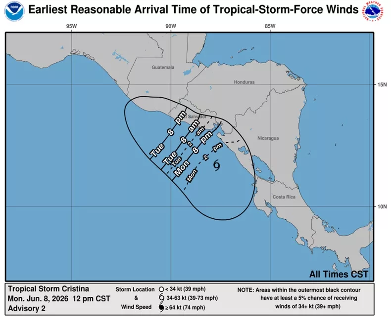 Depresión tropical se convierte en tormenta Cristina