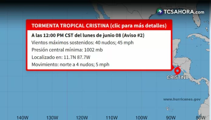 Declaran Alerta Naranja por influencia de tormenta tropical Cristina