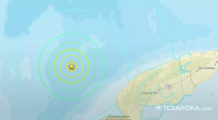 El sismo tuvo su epicentro a unos 104 kilómetros al oeste-noroeste de Mantua, en la provincia de Pinar del Río, en Cuba.