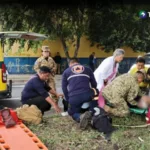 Accidente de bus y camioneta deja dos lesionados