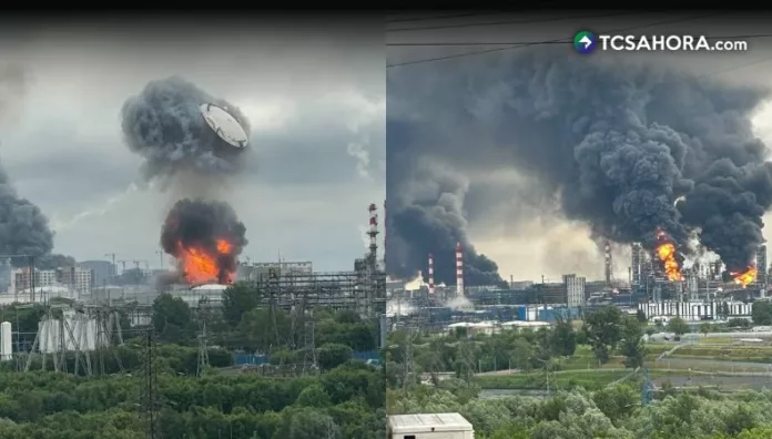 Ataque masivo de Ucrania alcanza refinería en Moscú