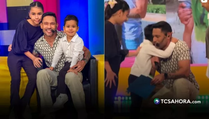 Alex Carranza vivió un momento especial en “Llévatelo” cuando su esposa e hijos llegaron al set con un mensaje y un regalo preparado en secreto.
