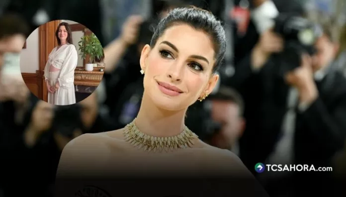 Anne Hathaway esta embarazada a los 43 años. La actriz mostró su avanzado embarazo y reveló detalles de esta nueva etapa familiar.