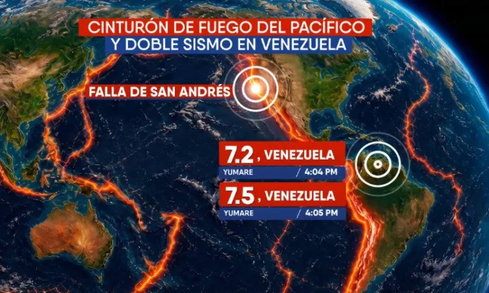 El doblete sísmico en Venezuela coincide con stress tectónico en la falla de San Andrés en California, un período de alta sensibilidad geológica global.