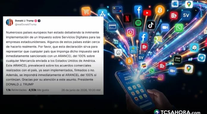 Trump advierte con arancel del 100% a países que adopten impuesto digital
