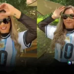 Liz Pleitez imitó festejos de Argentina y Messi