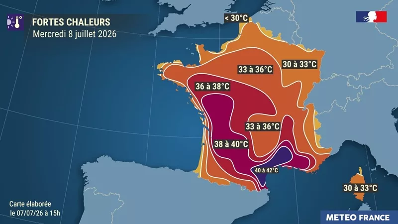 Francia en alerta naranja por canícula extendida 
