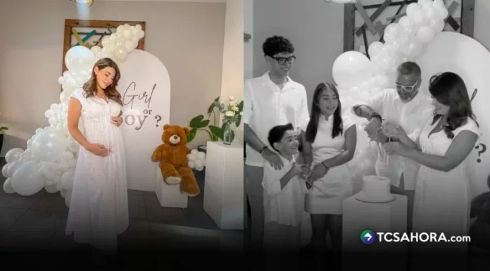 ¡Así anunció Angie Álvarez que su bebé es...! Angie Álvarez compartió las reacciones de su familia al conocer el sexo del bebé. El confeti y el pastel confirmó la noticia durante la celebración.