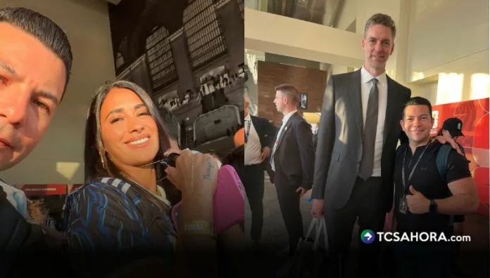 Carlos Iraheta publicó fotos junto a Antonella Roccuzzo, Pau Gasol y Speed en la zona VIP, tras la final del Mundial 2026. Allí mostró con quién coincidió.
