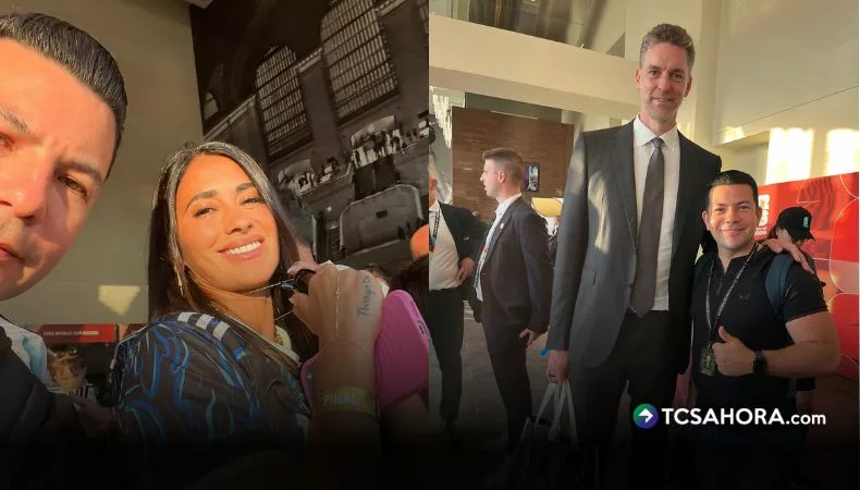 Carlos Iraheta publicó fotos junto a Antonella Roccuzzo, Pau Gasol y Speed en la zona VIP, tras la final del Mundial 2026. Allí mostró con quién coincidió.
