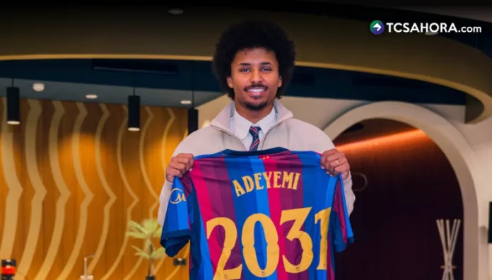 El Barcelona anunció el fichaje del delantero alemán, Karim Adeyemi hasta el final de la temporada 2030-31.