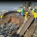 Continúan obras en muro de malecón del Puerto de La Libertad