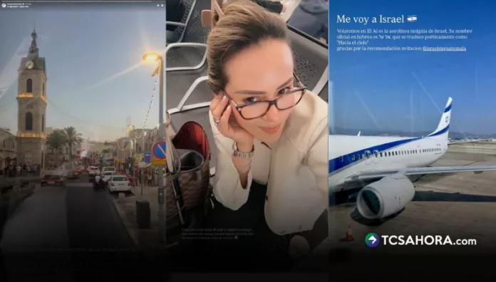 Luciana Sandoval documentó su llegada a Israel y compartió imágenes del vuelo, el atardecer en Tel Aviv y los contrastes que encontró en la ciudad.