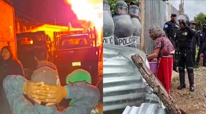 Turba enardecida incendió la casa de la jueza que ordenó el desalojo de una mujer de la tercera edad de su vivienda en Quiché, Guatemala