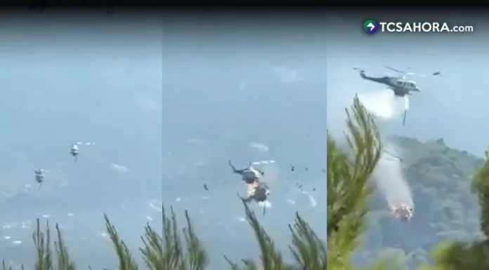 Dos helicópteros que combatían un incendio forestal en Grecia chocaron en pleno vuelo, dejando dos muertos y dos heridos.