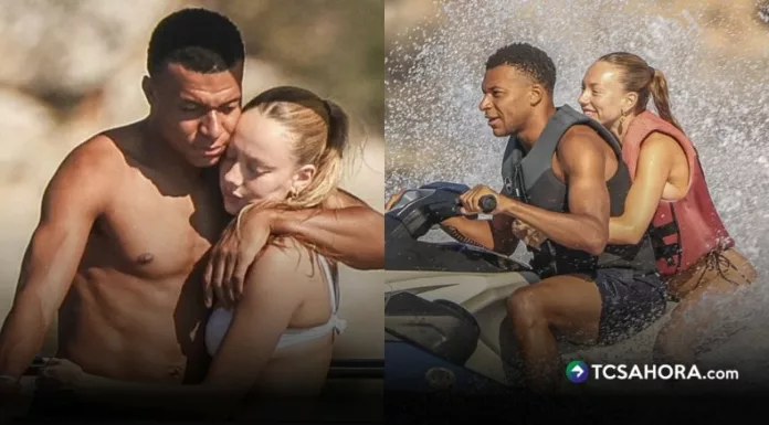 Ester Expósito y Mbappé fueron captados abrazados en un yate y juntos en una moto acuática durante una escapada romántica.