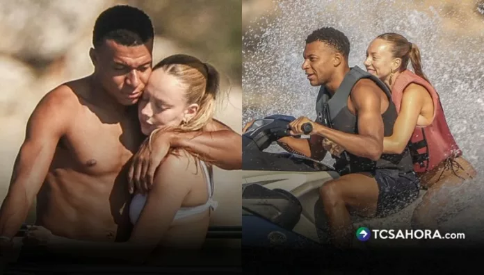Ester Expósito y Mbappé fueron captados abrazados en un yate y juntos en una moto acuática durante una escapada romántica.